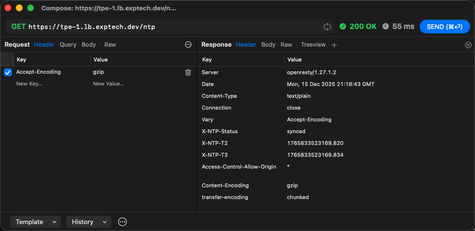 ExpTech NTP (HTTP) Server